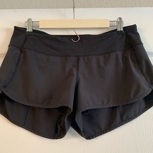 Lululemon black run speed shorts size 8
